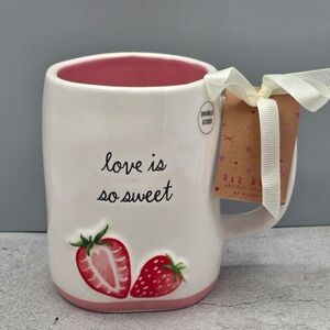Rae Dunn Valentine's Day LOVE IS SWEET Strawberry Mug NEW Strawberries 2026